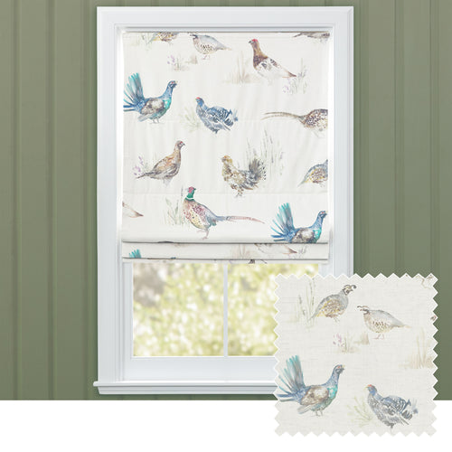 Animal Cream M2M - Game Birds Printed Linen Made to Measure Roman Blinds Cream Voyage Maison