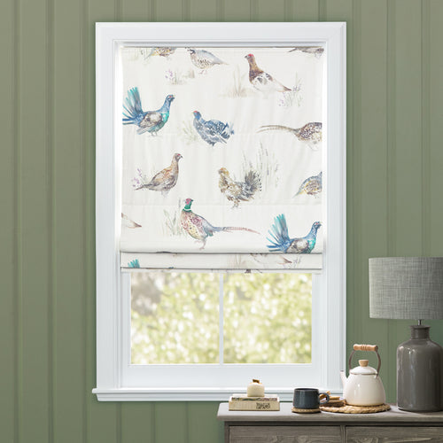 Animal Cream M2M - Game Birds Printed Linen Made to Measure Roman Blinds Cream Voyage Maison