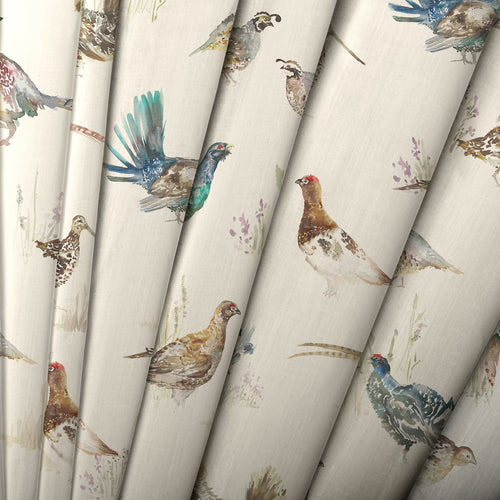 Animal Cream M2M - Game Birds Printed Linen Made to Measure Roman Blinds Natural Voyage Maison