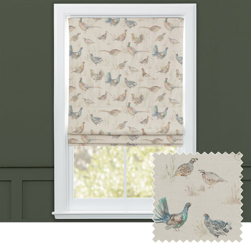 Animal Cream M2M - Game Birds Printed Linen Made to Measure Roman Blinds Mini Voyage Maison