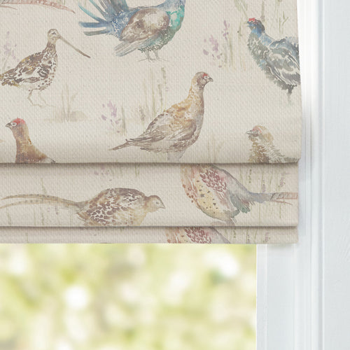 Animal Cream M2M - Game Birds Printed Linen Made to Measure Roman Blinds Mini Voyage Maison