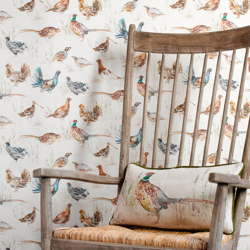Animal Cream Wallpaper - Gamebirds  1.4m Wide Width Wallpaper (By The Metre) Cream Voyage Maison