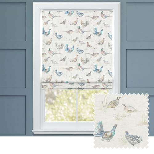 Animal Cream M2M - Game Birds Mini Printed Linen Made to Measure Roman Blinds Cream Voyage Maison