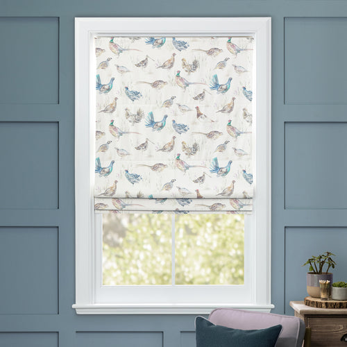 Animal Cream M2M - Game Birds Mini Printed Linen Made to Measure Roman Blinds Cream Voyage Maison