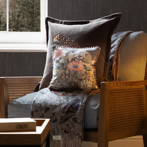 Voyage Maison Garuda Printed Feather Cushion in Amethyst