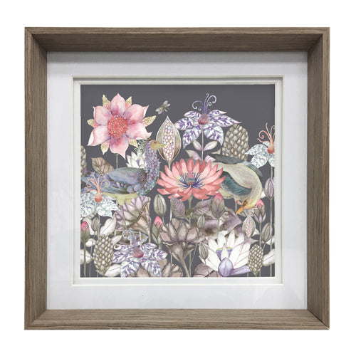 Floral Grey Wall Art - Garuda  Framed Print Nut/Amethyst Voyage Maison