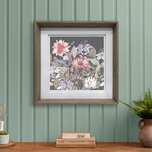 Floral Grey Wall Art - Garuda  Framed Print Nut/Amethyst Voyage Maison