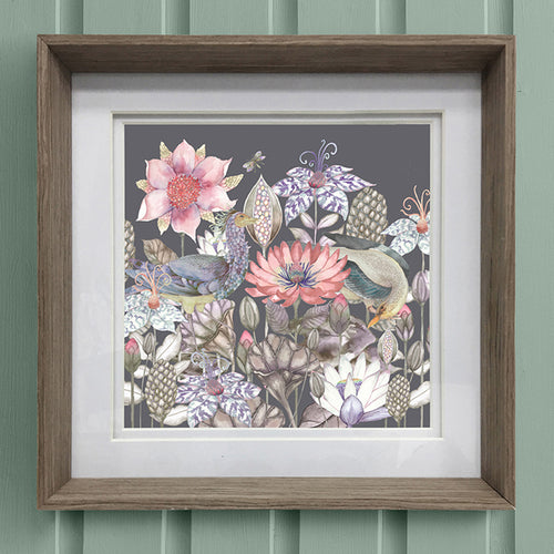 Floral Grey Wall Art - Garuda  Framed Print Nut/Amethyst Voyage Maison