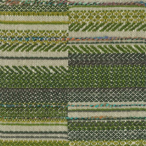 Geometric Green Fabric - Geneva Woven Jacquard Fabric (By The Metre) Lime Voyage Maison