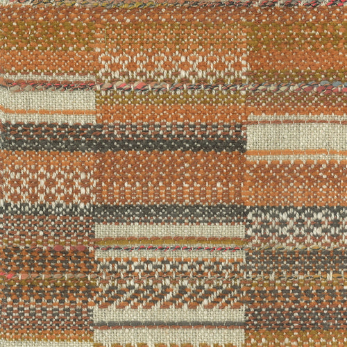Geometric Orange Fabric - Geneva Woven Jacquard Fabric (By The Metre) Rust Voyage Maison