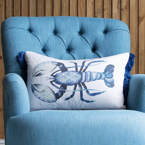 Voyage Maison Gerroa Printed Feather Cushion in Cobalt