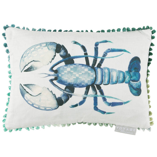 Voyage Maison Gerroa Small Printed Feather Cushion in Cobalt