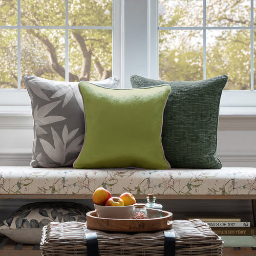 Plain Green Cushions - Glaze  Feather Filled Cushion Lime Additions
