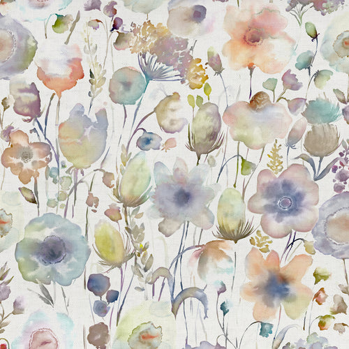 Floral Blue Fabric - Gospiana Printed Cotton Fabric (By The Metre) Cloud/Cream Voyage Maison