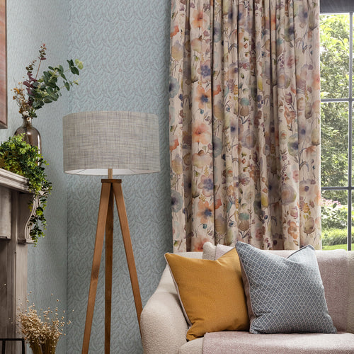 Floral Purple Fabric - Gospiana Printed Cotton Fabric (By The Metre)  Coral Cloud Cream Voyage Maison