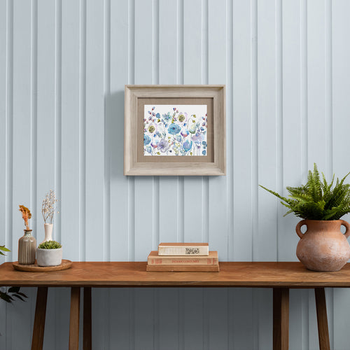 Floral Blue Wall Art - Gospiana  Framed Print Birch/Crocus Voyage Maison