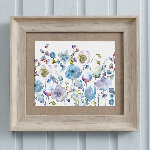 Floral Blue Wall Art - Gospiana  Framed Print Birch/Crocus Voyage Maison