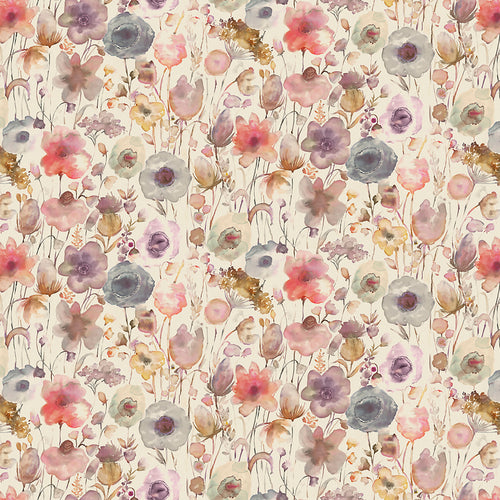 Floral Orange Fabric - Gospiana Printed Cotton Fabric (By The Metre) Boysenberry Voyage Maison