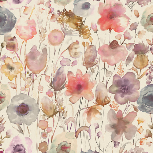 Samples - Gospiana Linen Printed Fabric Sample Swatch Boysenberry Voyage Maison