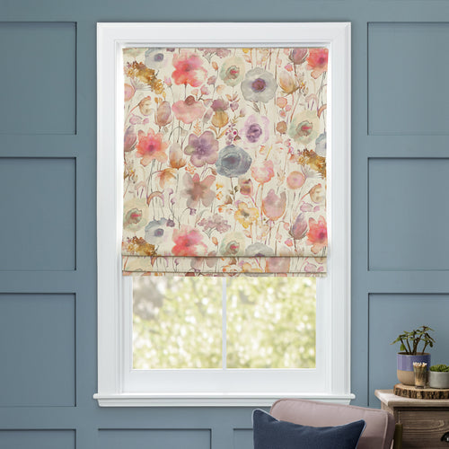 Floral Orange M2M - Gospiana Printed Cotton Made to Measure Roman Blinds Boysenberry Voyage Maison