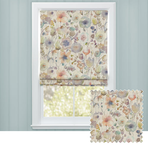 Floral Blue M2M - Gospiana Printed Cotton Made to Measure Roman Blinds Coral/Cloud Voyage Maison
