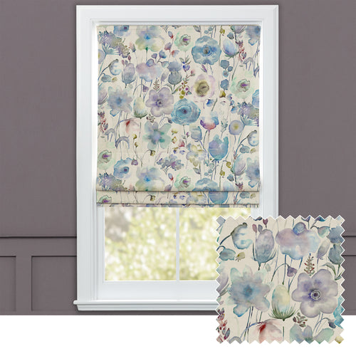 Floral Blue M2M - Gospiana Printed Cotton Made to Measure Roman Blinds Crocus Voyage Maison