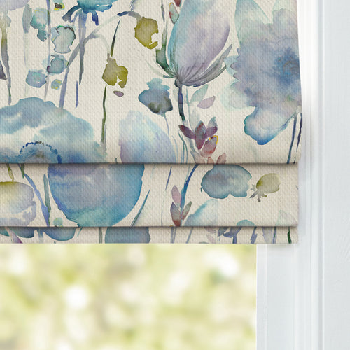 Floral Blue M2M - Gospiana Printed Cotton Made to Measure Roman Blinds Crocus Voyage Maison