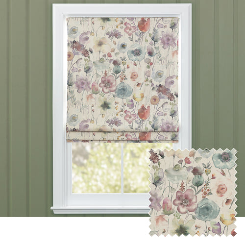 Floral Purple M2M - Gospiana Printed Cotton Made to Measure Roman Blinds Haze Voyage Maison