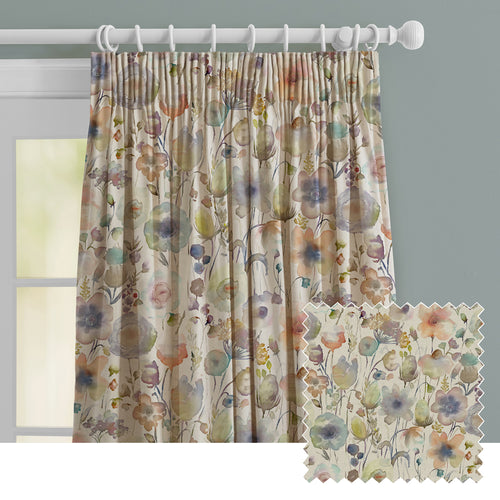 Floral White M2M - Gospiana Linen Printed Made to Measure Curtains Cloud Voyage Maison