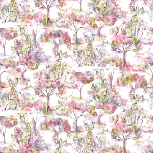 Animal Pink Fabric - Grassmere Printed Cotton Fabric (By The Metre) Fig Voyage Maison