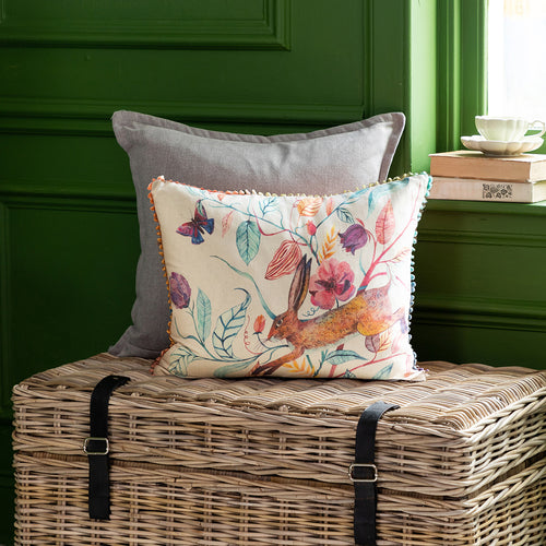 Voyage Maison Hanselhare Printed Feather Cushion in Linen