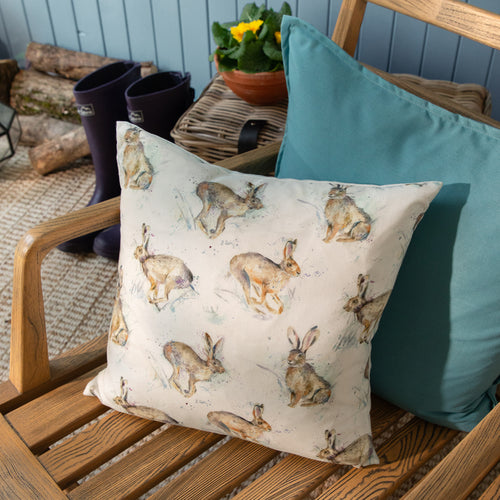 Animal Blue Cushions - Harriet Hare Outdoor Polyester Filled Cushion Blue Voyage Maison