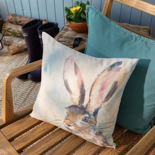 Animal Blue Cushions - Harriet Hare Outdoor Polyester Filled Cushion Blue Voyage Maison