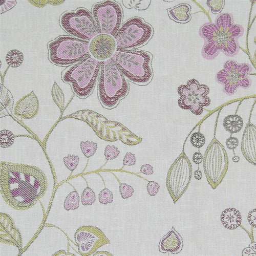 Floral Pink Fabric - Hartwell Woven Jacquard Fabric (By The Metre) Damson Voyage Maison