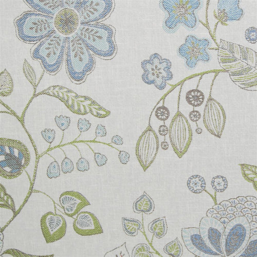 Floral Blue Fabric - Hartwell Woven Jacquard Fabric (By The Metre) Pacific Voyage Maison