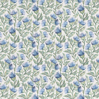  Samples - Hawick Printed Fabric Sample Swatch Bluebell Cream Voyage Maison