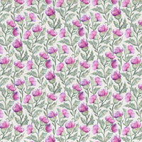  Samples - Hawick Printed Fabric Sample Swatch Fuchsia Cream Voyage Maison