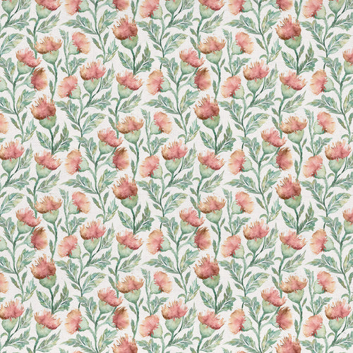 Floral Orange Fabric - Hawick Printed Cotton Fabric (By The Metre) Rust Cream Voyage Maison