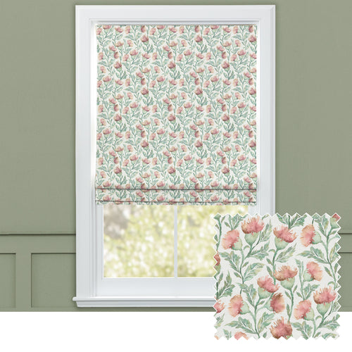 Floral Orange M2M - Hawick Printed Cotton Made to Measure Roman Blinds Rust Cream Voyage Maison