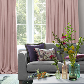 Voyage Maison Hawley Linen Blend Pencil Pleat Curtains in Blossom