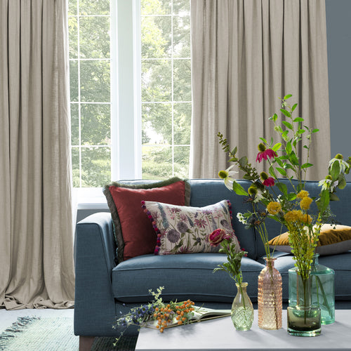 Voyage Maison Hawley Linen Blend Pencil Pleat Curtains in Clay