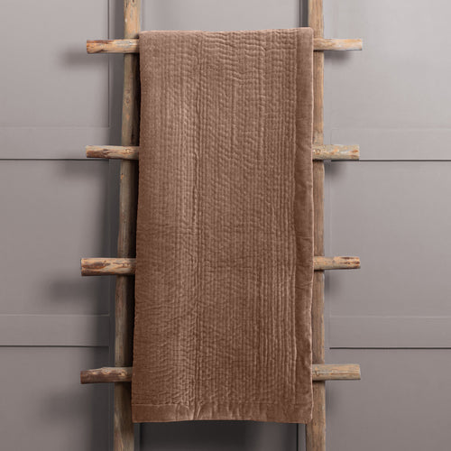 Voyage Maison Haze Velvet Quilted Throw in Coral