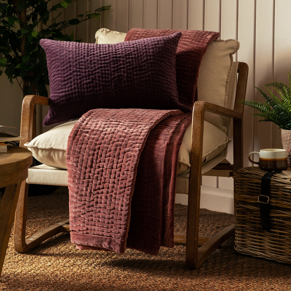 Plum coloured best sale bed throws