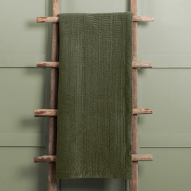Additions Haze Velvet Quilted Throw in Sage
