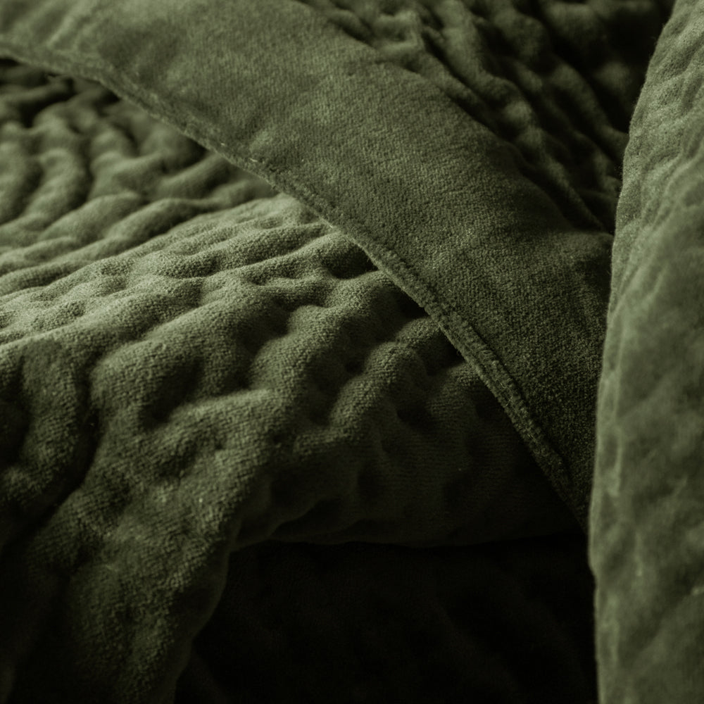 Green velvet quilted throw sale