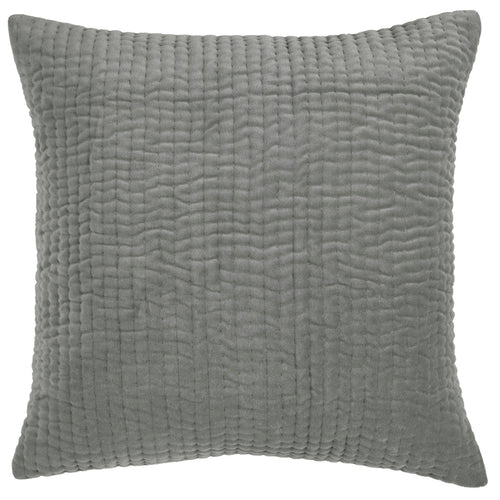 Additions Haze Embroidered Feather Cushion in Steel