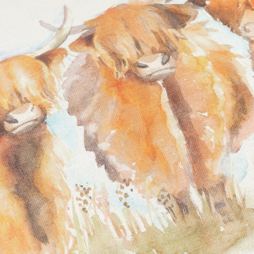 Animal Orange Cushions - Highland Cattle Outdoor Reversible Polyester Filled Cushion Russet Voyage Maison