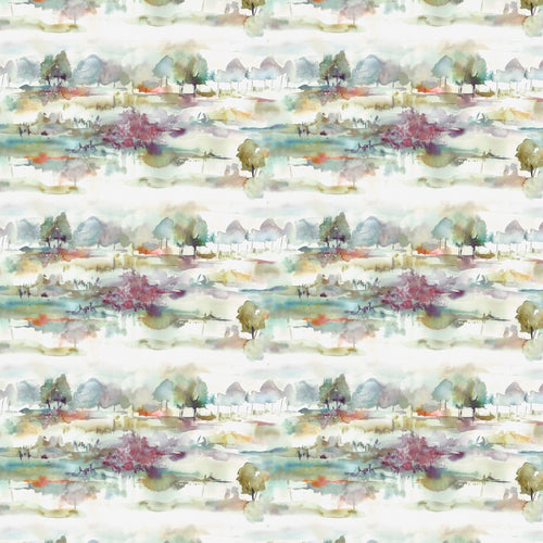 Floral Purple Fabric - Heather Moors Printed Cotton Fabric (By The Metre) Natural Voyage Maison