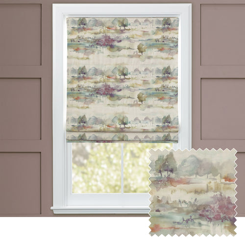 Floral Purple M2M - Heather Moors Printed Cotton Made to Measure Roman Blinds Default Voyage Maison