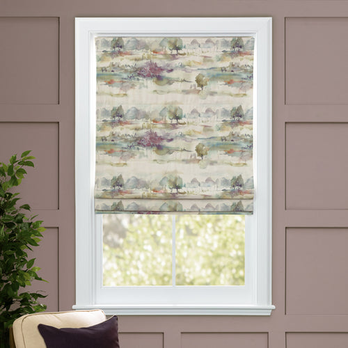 Floral Purple M2M - Heather Moors Printed Cotton Made to Measure Roman Blinds Default Voyage Maison